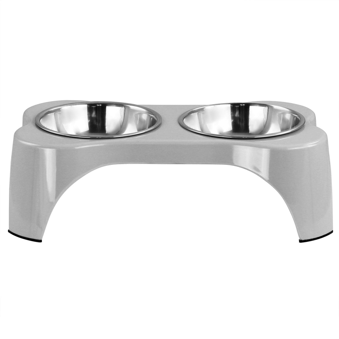 3 Piece Elevated Pet Bowl Dinner Set in Grey