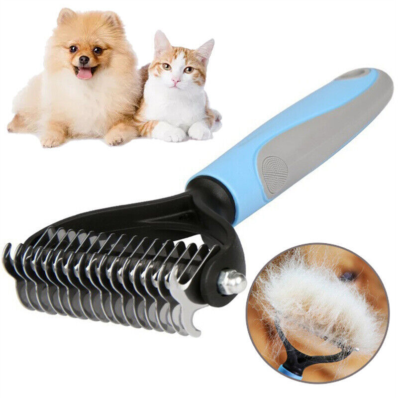 Pet Dog Cat Deshedding Tool Rake Comb Fur Remover