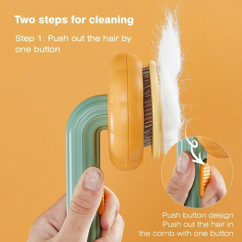 Pet Pumpkin Grooming Self Cleaning Slicker Brush For Dogs