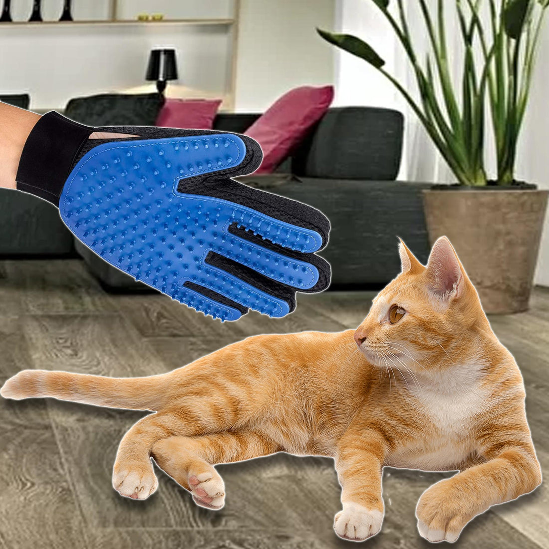 Pet Grooming Hair Removal Massage Gloves