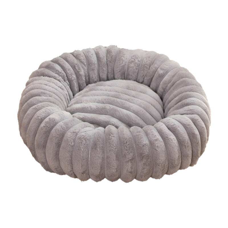 Pet Kennels Long Plush Round Cat Nest Beds
