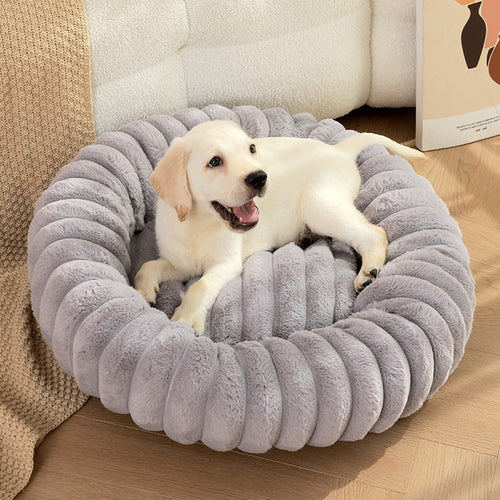 Pet Kennels Long Plush Round Cat Nest Beds