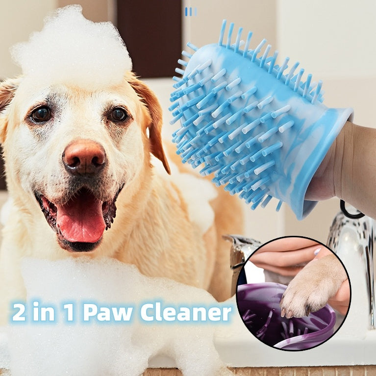 2 In 1 Dog Paw Cleaner Brush Cup