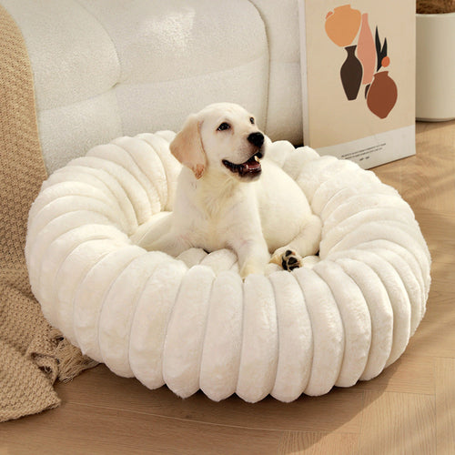 Pet Kennels Long Plush Round Cat Nest Beds
