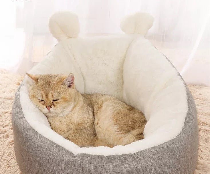 CAT BED SLEEPING Bed (Grey-Medium)