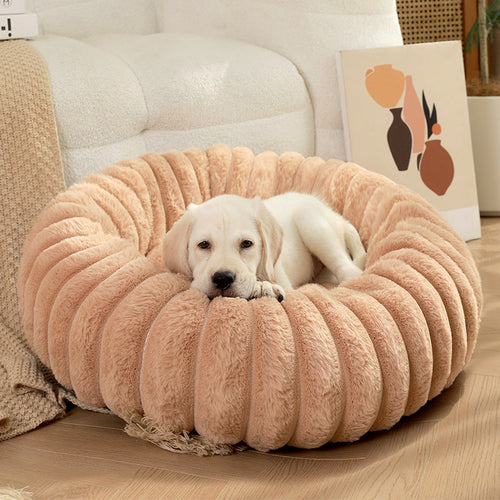Pet Kennels Long Plush Round Cat Nest Beds