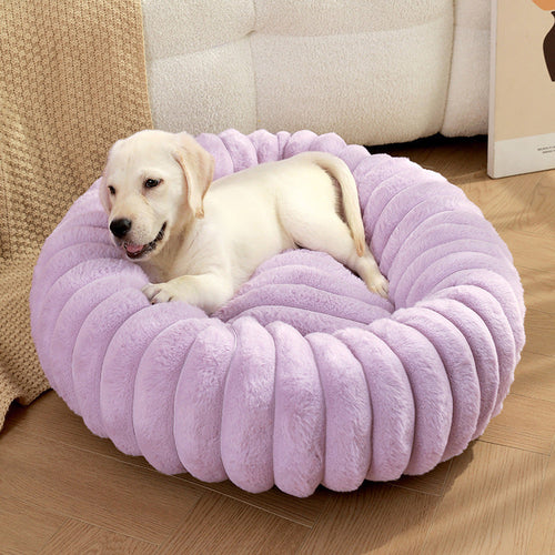 Pet Kennels Long Plush Round Cat Nest Beds
