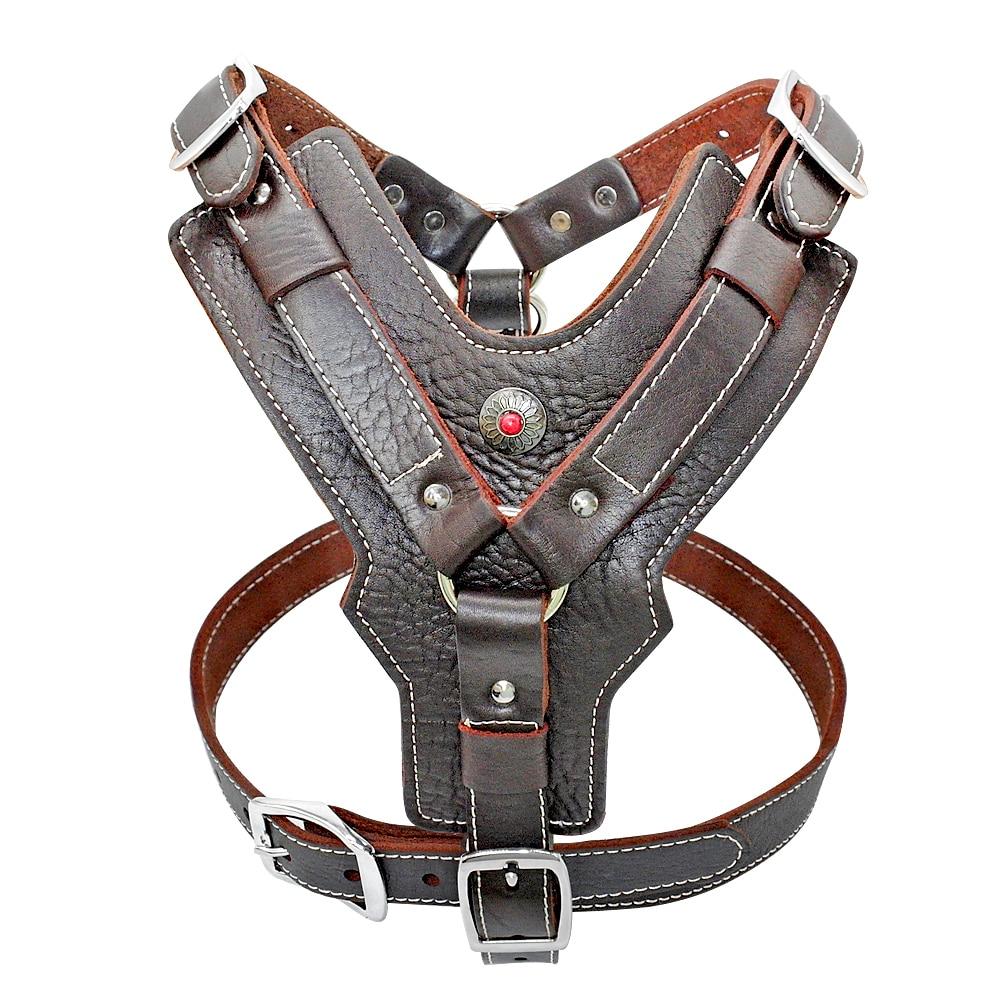 Durable Leather Harnesses Pet Training Leash