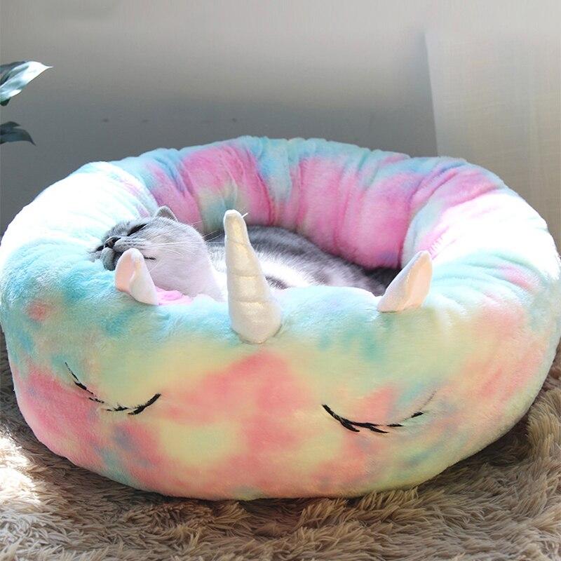 Pet Dog Bed Unicorn Round