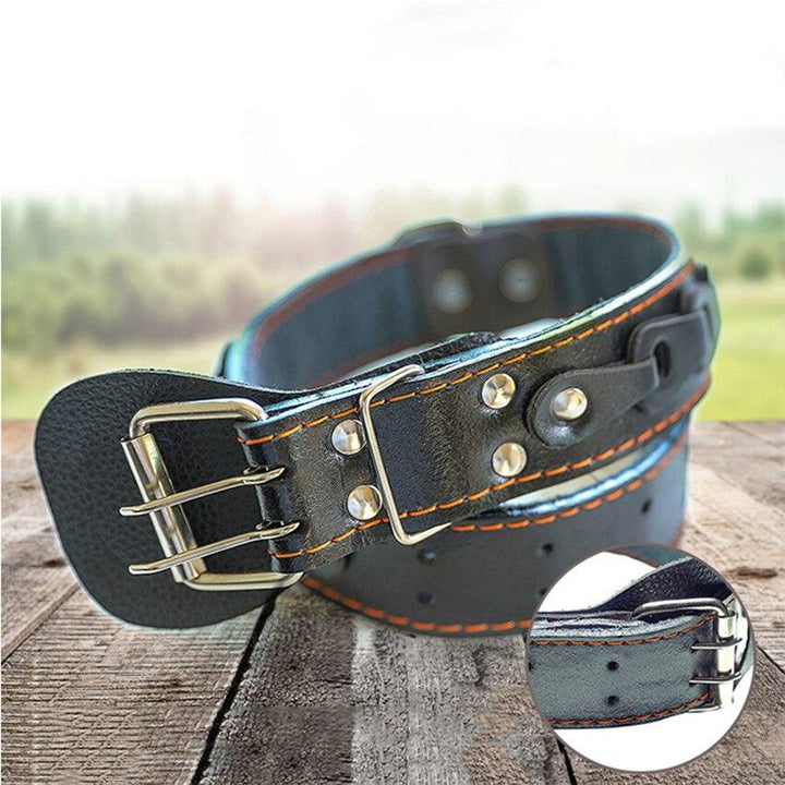 Pet Dog Collar Durable Leather Strap
