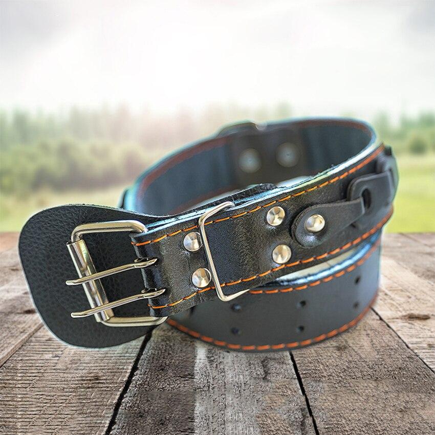 Pet Dog Collar Durable Leather Strap