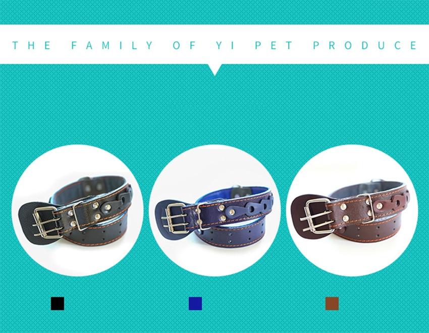 Pet Dog Collar Durable Leather Strap