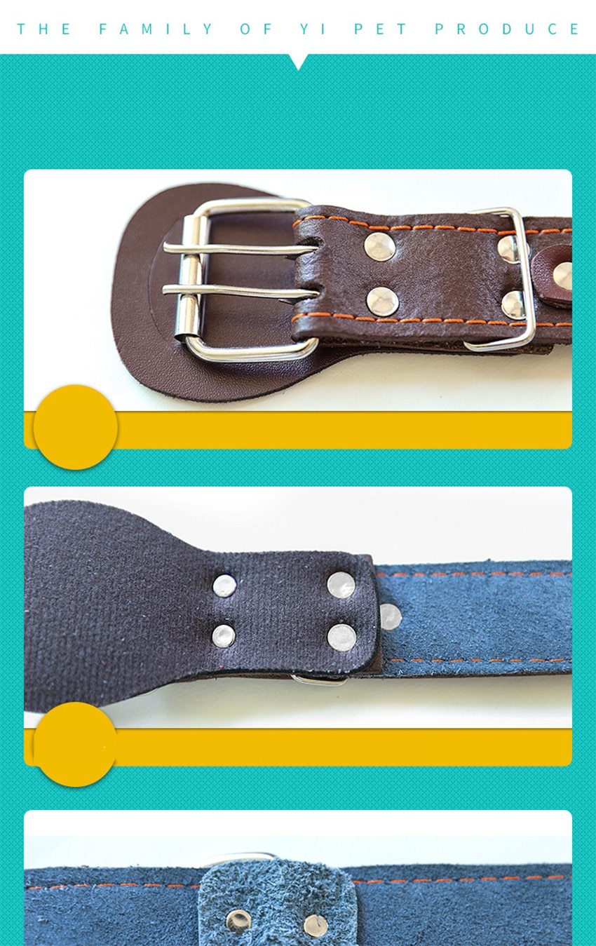 Pet Dog Collar Durable Leather Strap
