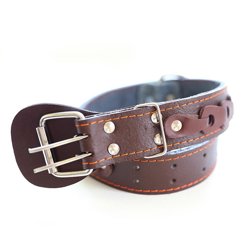 Pet Dog Collar Durable Leather Strap