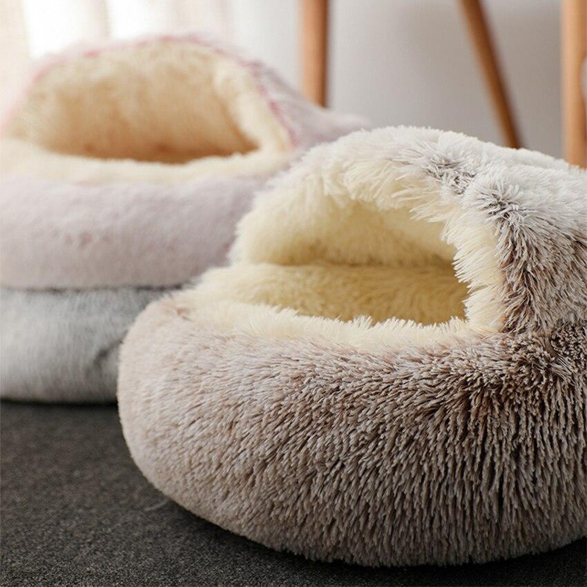 Hot Plush Round Cat Bed
