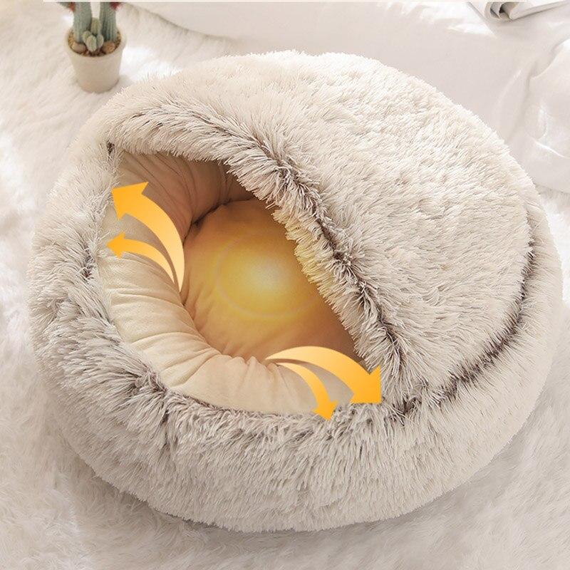Hot Plush Round Cat Bed