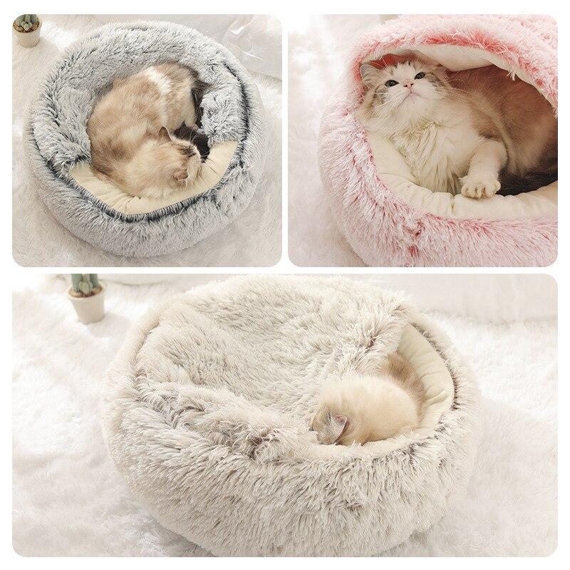 Hot Plush Round Cat Bed