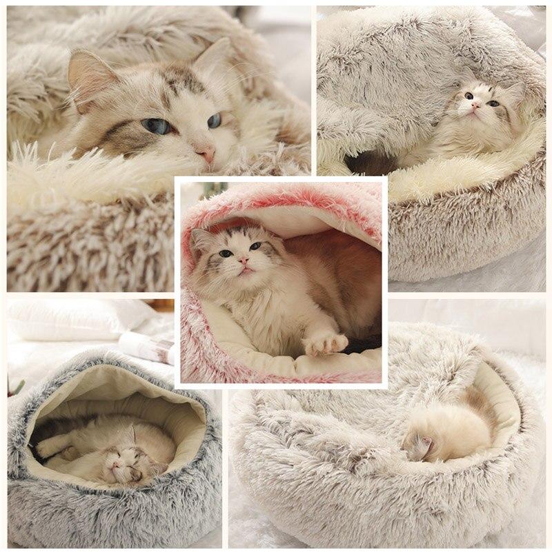 Hot Plush Round Cat Bed