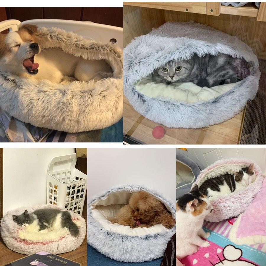 Hot Plush Round Cat Bed