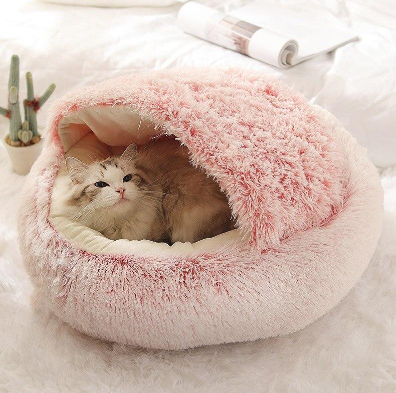 Hot Plush Round Cat Bed