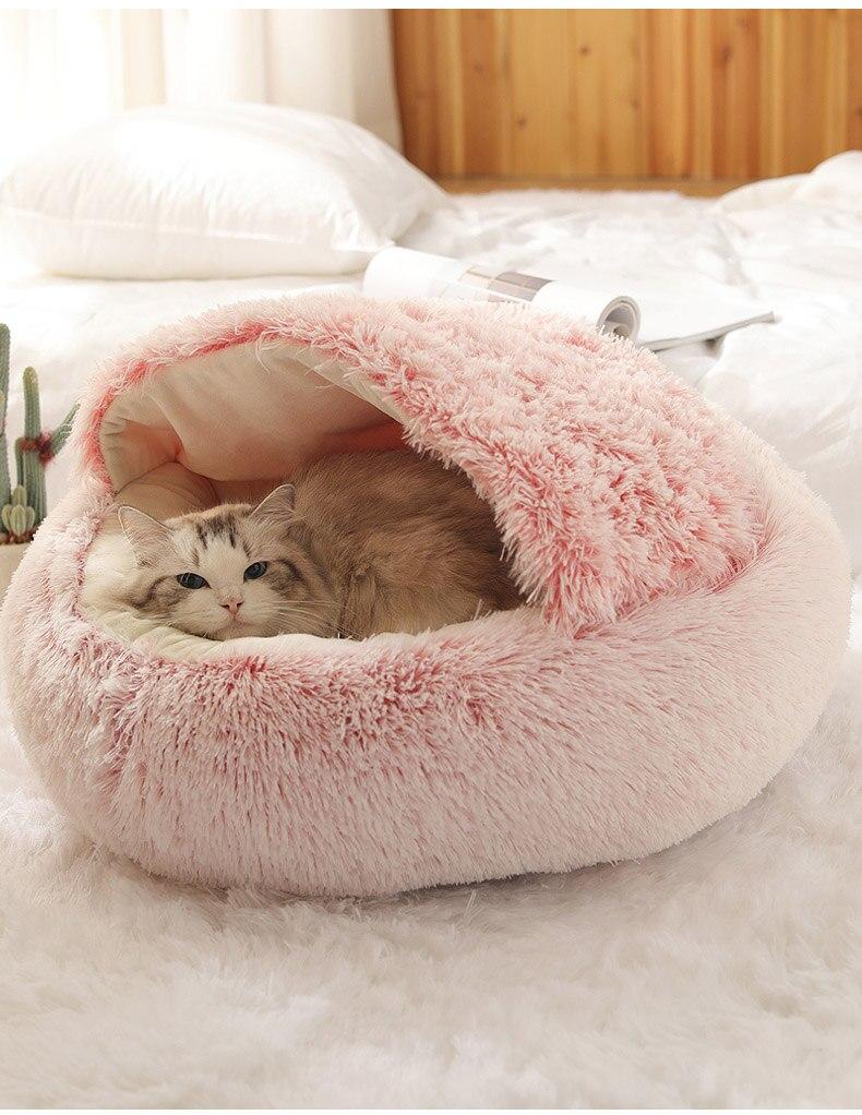Hot Plush Round Cat Bed