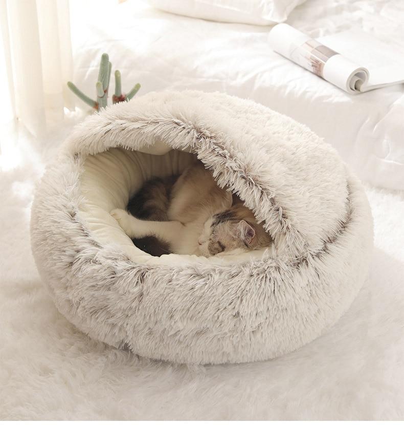 Hot Plush Round Cat Bed