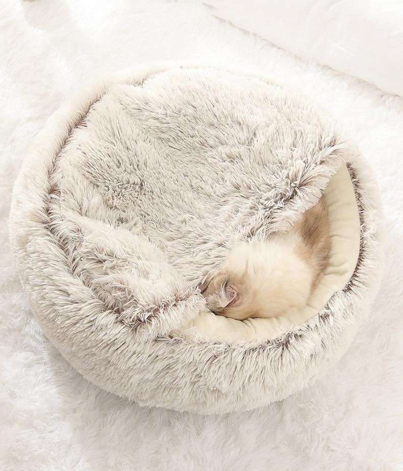 Hot Plush Round Cat Bed