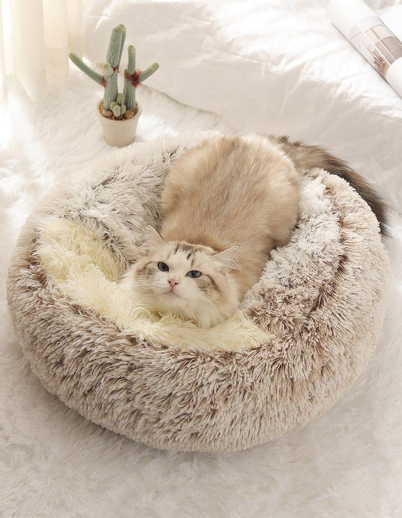 Hot Plush Round Cat Bed