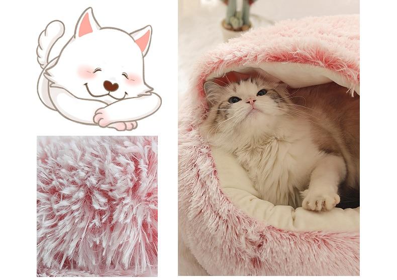 Hot Plush Round Cat Bed