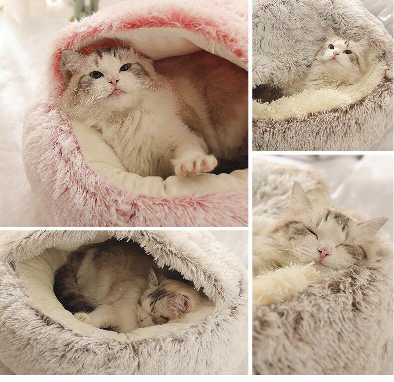 Hot Plush Round Cat Bed