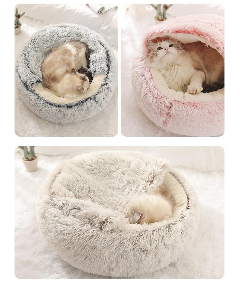Hot Plush Round Cat Bed