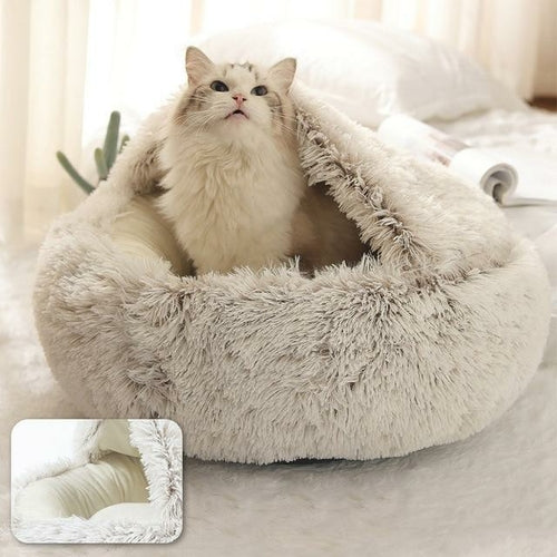 Hot Plush Round Cat Bed